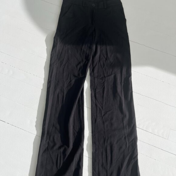 Three Dots Wide Leg Trouser Pants Black Size 2 - Picture 3 of 4
